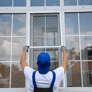 Op maat gemaakte hor geplaatst door Nikozijn in een kozijn, zorgt voor ventilatie en houdt insecten buiten.